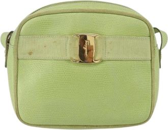 Ferragamo Pre-owned Cross Body Bags, female, Green, Size: ONE SIZE Pre-owned Leather Crossbody Bag