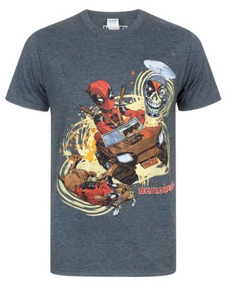 Deadpool Marvel 4x4 Mens T-Shirt (XXL) Charcoal