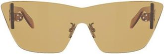 Celine Sundown Rimless Cat Eye Shield Sunglasses in Shiny Orange /Roviex at Nordstrom