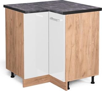 Vicco Armario De Esquina R-line, Blanco Alto Brillo, 75.6 Cm, Et Antracita
