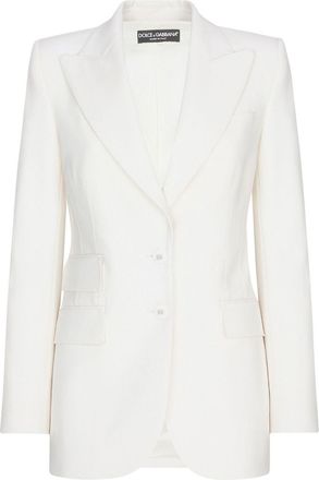 Dolce & Gabbana single-breasted wool blazer - women - Silk/Elastane/Elastane/Nylon/Virgin Wool - 46 - White