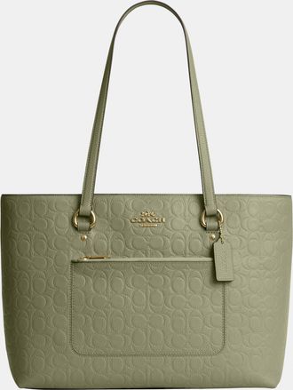 Coach Womens Station Tote Bag In Signature Leather - Green - One Size