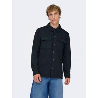 Only & Sons regular overshirt donkerblauw