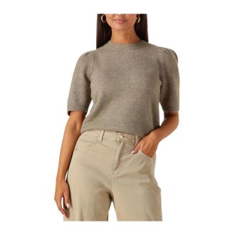 Y.A.S Y.a.s, Truien & Vesten, Dames, Groen, L, Wol, Grijze Gebreide Pullover voor Koude Dagen