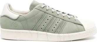 Yohji Yamamoto Zilvergroene Sneakers - Dames - Sneakers - Groen - 39 1/2 EU - Leer - Schoenen