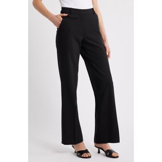 Anne Klein High Waist Wide Leg Pull-On Pants in Anne Black at Nordstrom, Size Large