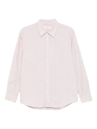 Dunst striped long-sleeve shirt - unisex - Cotton - L - Pink