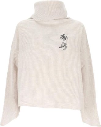 Vivienne Westwood Coltrui met geborduurd detail - Beige