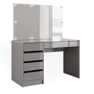 Vicco Tocador Sherry, Gris, 120 cm con iluminación led