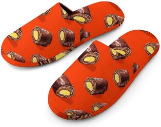 Generic Mexican Chocolate Rolls Mens Cozy Memory Foam Slippers Warm Cotton House Shoes Comfy Slipper for Indoor Outdoor