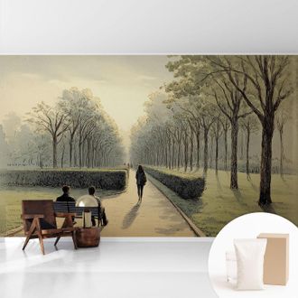 Tulup Tapete Vliestapete Mit Kleber Modern Wohnzimmer - Wanddeko Schlafzimmer - Tapete Mit Motiv Ruhe Im Park 416x254 Cm