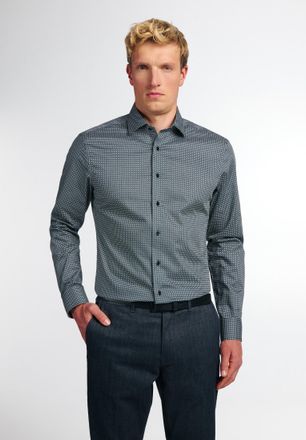 Eterna Langarmhemd ETERNA SLIM FIT, Herren, Gr. 42, Normalgr&ouml;ssen, gr&uuml;n (salbeigr&uuml;n), Twill, 100% Baumwolle, schmal, Manschette, Hemden Langarmhemd, NON IRON