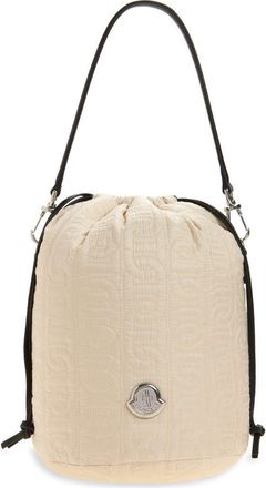 Moncler Caradoc Quilted Bucket Bag in Light Beige at Nordstrom