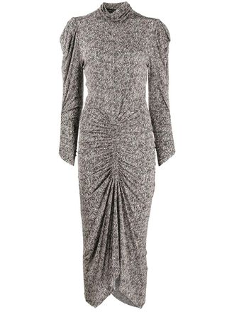 Isabel Marant Abito midi con stampa - Nero
