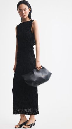 H&M Flock-print Bodycon Dress in Black at Nordstrom, Size X-Small