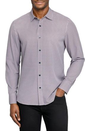 ConStruct Geo Woven Long Sleeve Basic in White/red at Nordstrom, Size Xx-Large