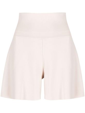 Stella McCartney elasticated high-waist shorts - women - Polyester/Viscose - 36 - Pink