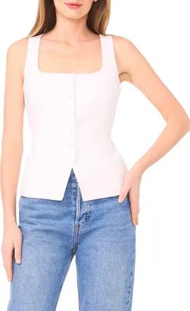 Parker The Amayah Linen Blend Vest in Bright White at Nordstrom Rack, Size X-Large