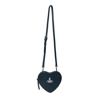 Vivienne Westwood Cross Body Bags, female, Black, Size: ONE SIZE Heart Crossbody Bag with Logo Plaque