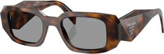 Prada Sunglasses, unisex, Brown, Size: 49 MM Rectangular Acetate Sunglasses