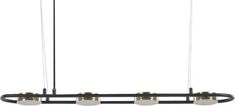Beliani Lámpara de techo led de metal negro latón 4 luces forma geométrica riel Mali