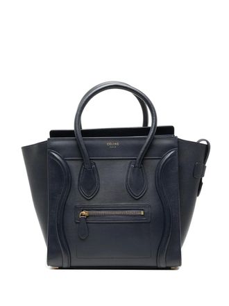 Celine 2014 Micro Leather Luggage Tote handbag - Blue