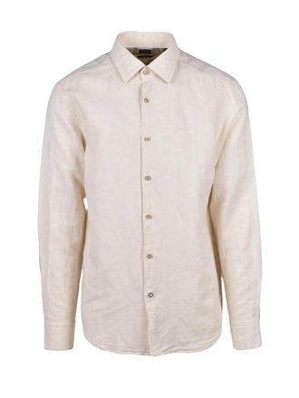 BOSS Cotton Linen Shirt Casual Fit - White