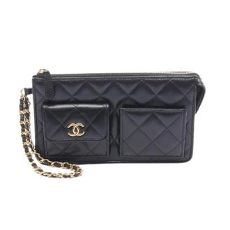 Chanel Pre-owned Matelasse Leren Clutch Tas - Dames - Pre-owned - Zwart - Maat: ONE Size Leer