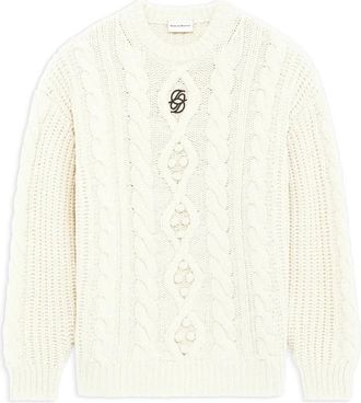Dr&ocirc;le de Monsieur Ronde hals knitwear - Dames - Ronde hals truien - Wit - M - Wol - Truien & Vesten