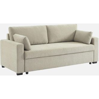 Sweeek Sofá cama de tela liso de 3 plazas