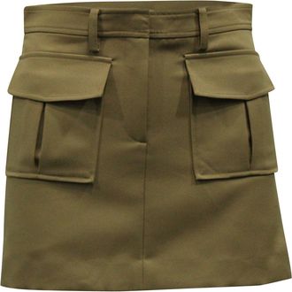 Theory Pocket Mini Skirt in Beige Polyester