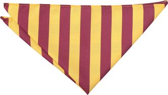 DQT Men Classic Stripe Patterned Business Party Handkerchief Pocket Square - Burgundy & Yellow