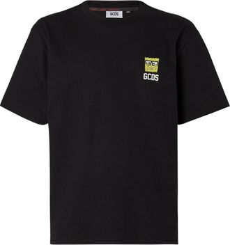 GCDS Spongebob Motief T-shirt - Heren - T-shirts - Zwart - L - Katoen - Tops