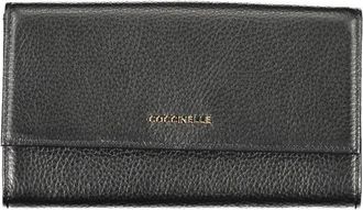 Coccinelle Zwarte Leren Damesportemonnee - Dames - Portefeuilles - Zwart - ONE Size - Leer - Accessoires