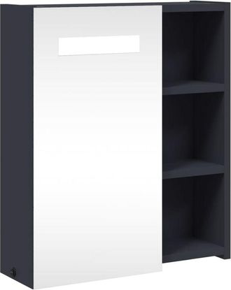 vidaXL Mueble de baño con espejo y luz led gris 45x13x52 cm Vidaxl