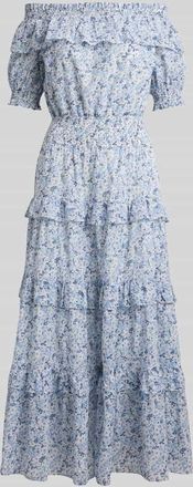 Lauren Ralph Lauren Freizeitkleid aus reiner Baumwolle in Hellblau Melange, Gr&ouml;&szlig;e 34