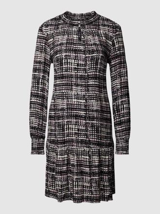 Zero Knielanges Kleid aus Viskose mit Allover-Muster in Black, Gr&ouml;&szlig;e 42
