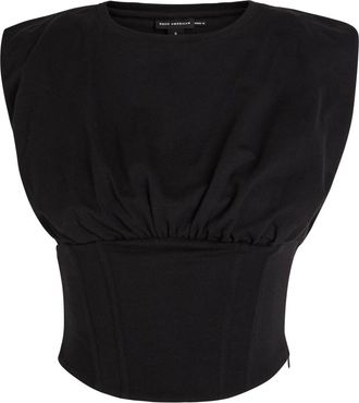 Good American Stretch-cotton Corset top - Black - Xxl (UK18 / Xxl)