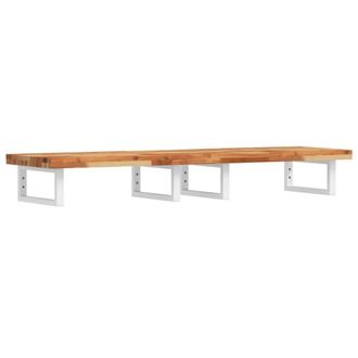 Berkfield Home Basin Shelf Wall Mounted Steel & Solid Wood Acacia in Brown