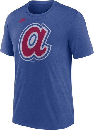 Nike Atlanta Braves Cooperstown Logo Nike Mens MLB T-Shirt in Blue | NJFDEX49ATB-70U