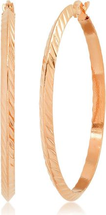 HMY Jewelry Textured Hoop Earrings in Rose at Nordstrom Rack