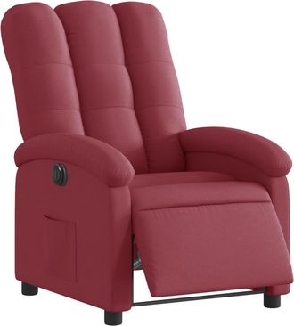 vidaXL Sill&oacute;n Reclinable El&eacute;ctrico Tela Rojo Tinto Vidaxl