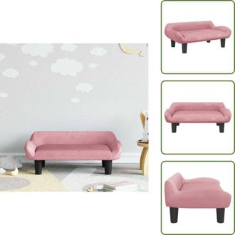 vidaXL The Living Store Divano per Bambini Rosa 70x40x24 cm in Velluto - Divano rosa
