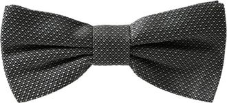 Dolce & Gabbana Gestrikte zijden vlinderdas met patroon en verstelbare nekband - Heren - Accessoires - Grijs - ONE Size - Accessoires