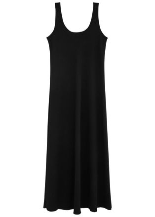 Vince Crepe Midi Dress - Black - S (UK8-10 / S)
