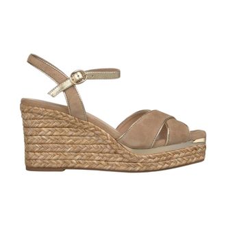 Alma En Pena Double Cross Strap Esparto Sandal - female - ALMA EN PENA - Wedges - Beige - 9 UK - Shoes
