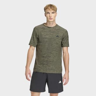 adidas T-Shirt ADIDAS PERFORMANCE WORKOUT ESSENTIALS FLEX, Herren, Gr. XXL, olive strata meliert, Obermaterial: 92% Polyester, 8% Elasthan, Shirts T-Shirt