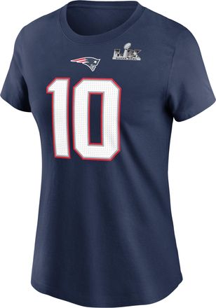 Nike Drake Maye New England Patriots Super Bowl LX Nike Womens NFL T-Shirt in Blue | NKAF44BF8K-7PS