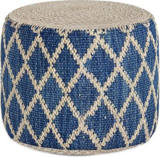 Simpli Home Edgeley Boho Round Pouf