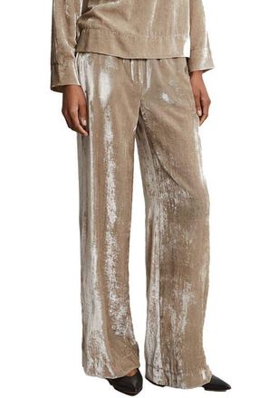 ottod'Ame Velvet Palazzo Trousers in Stone at Nordstrom, Size 38 It